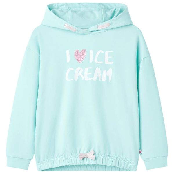 Sweatshirt para criança com capuz ciano-claro 92
