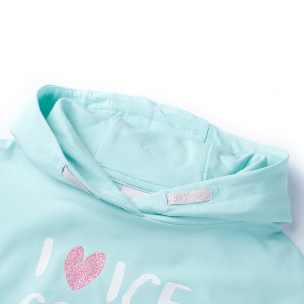 Sweatshirt para criança com capuz ciano-claro 140 - Image 3