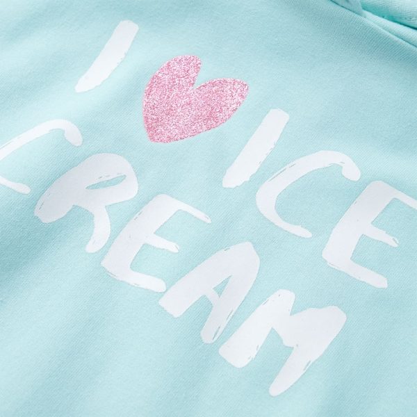 Sweatshirt para criança com capuz ciano-claro 140 - Image 4