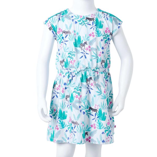 Vestido para criança cor cru e menta-escuro 104 - Image 9