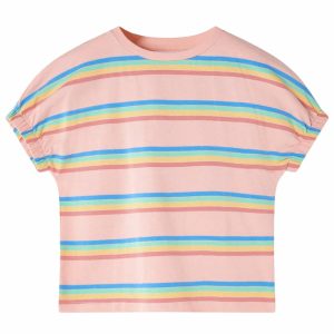 T-shirt para criança cor pêssego 128
