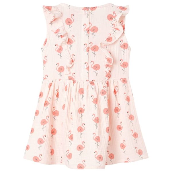 Vestido de criança com folhos rosa-suave 92 - Image 2