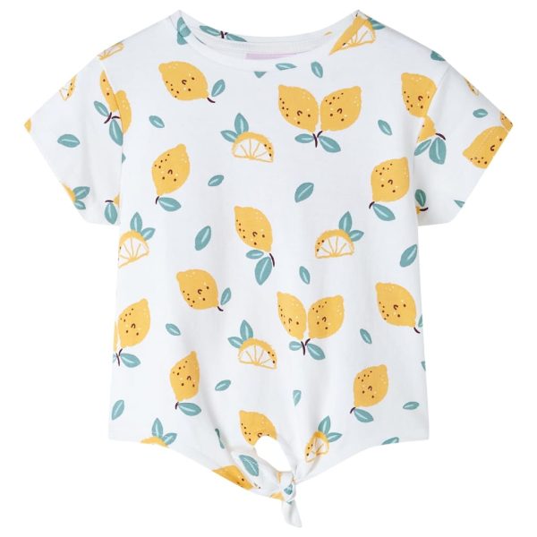 T-shirt infantil com cintura de atar cor cru 104