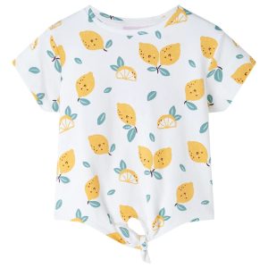 T-shirt infantil com cintura de atar cor cru 116
