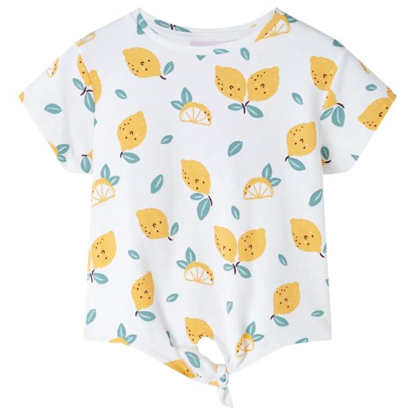 T-shirt infantil com cintura de atar cor cru 116