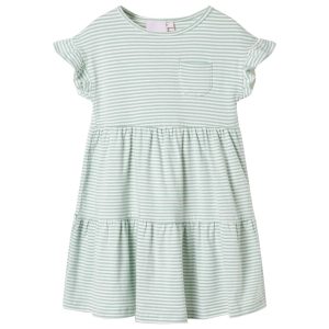 Vestido para criança de mangas com folhos menta 116