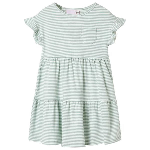Vestido para criança de mangas com folhos menta 116