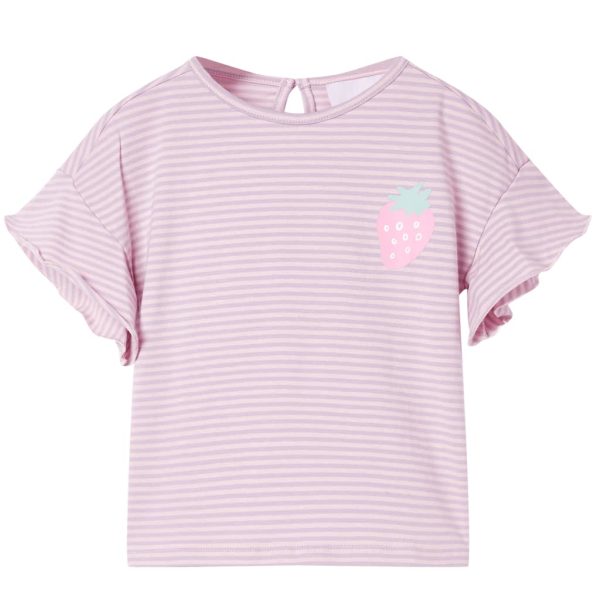 T-shirt para criança manga com folhos lilás 92