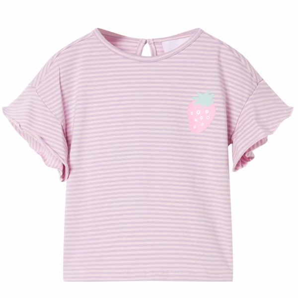 T-shirt para criança manga com folhos lilás 140