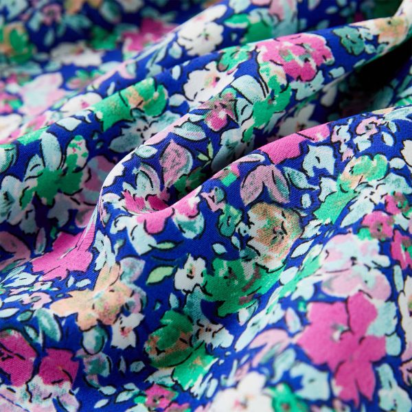 Vestido de manga com folhos para criança azul-cobalto 140 - Image 7