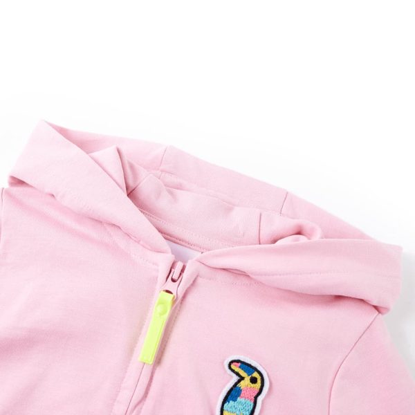 Sweatshirt para criança com capuz e fecho rosa-brilhante 92 - Image 3