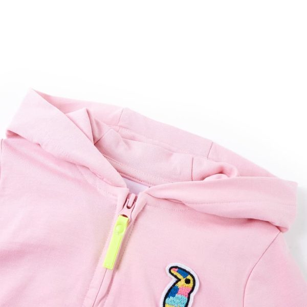 Sweatshirt para criança com capuz e fecho rosa-brilhante 104 - Image 3