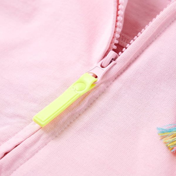 Sweatshirt para criança com capuz e fecho rosa-brilhante 104 - Image 4