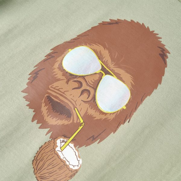 T-shirt de manga curta para criança caqui-claro 92 - Image 4