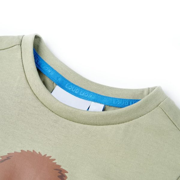 T-shirt de manga curta para criança caqui-claro 104 - Image 3