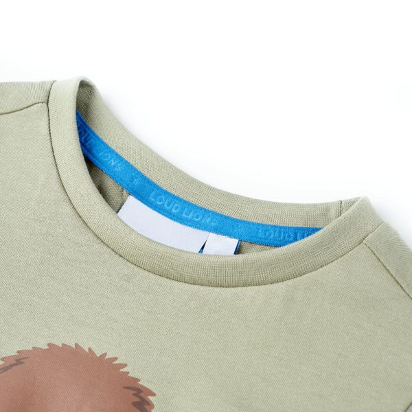 T-shirt de manga curta para criança caqui-claro 128 - Image 3