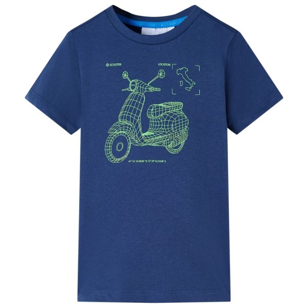 T-shirt de criança azul-escuro 116