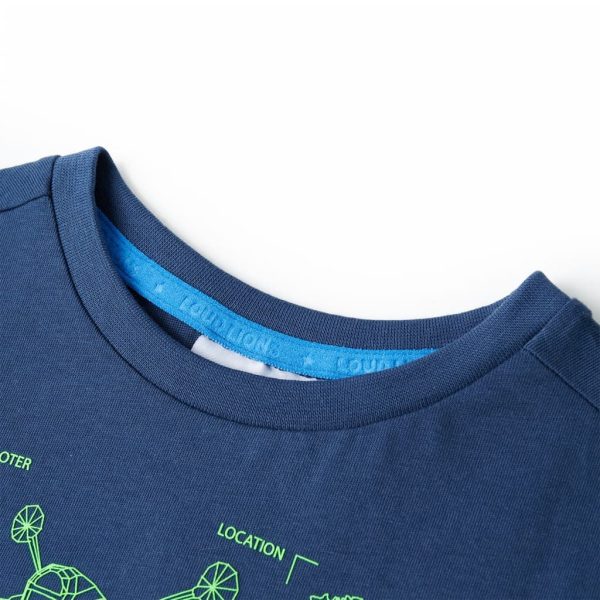 T-shirt de criança azul-escuro 128 - Image 3