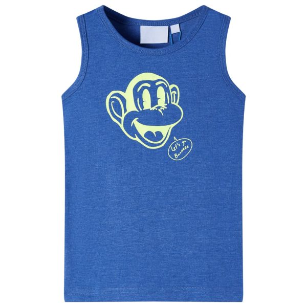T-shirt de manga cava para criança azul-mesclado 104