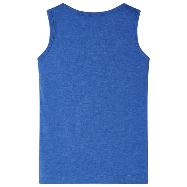 T-shirt de manga cava para criança azul-mesclado 116 - Image 2