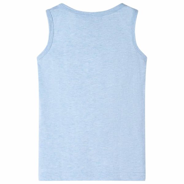 T-shirt de manga cava para criança azul-suave 104 - Image 2