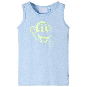 T-shirt de manga cava para criança azul-suave 116