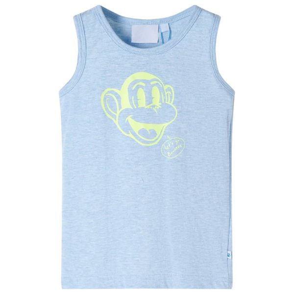 T-shirt de manga cava para criança azul-suave 116