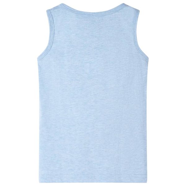 T-shirt de manga cava para criança azul-suave 140 - Image 2
