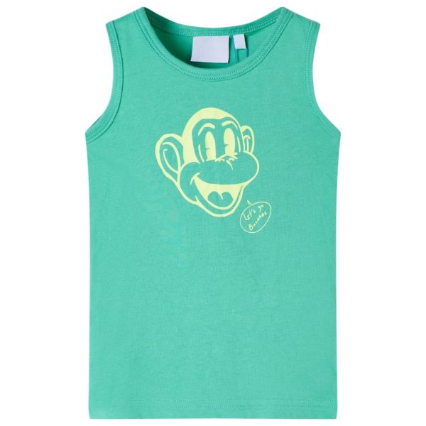 T-shirt de manga cava para criança verde 116