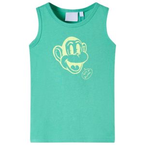 T-shirt de manga cava para criança verde 128