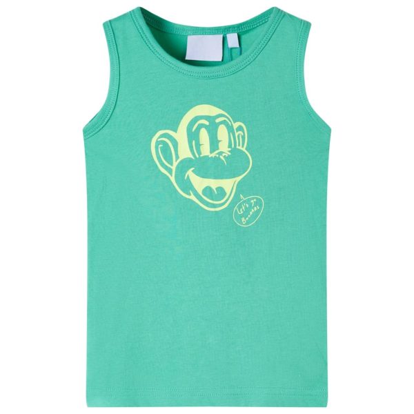 T-shirt de manga cava para criança verde 140