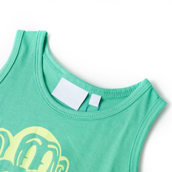 T-shirt de manga cava para criança verde 140 - Image 3