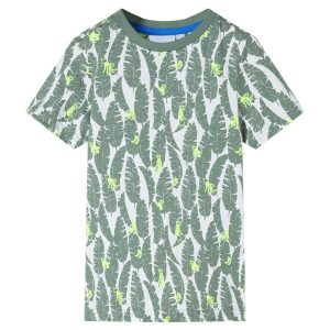 T-shirt para criança cor cru e hera-escuro 92