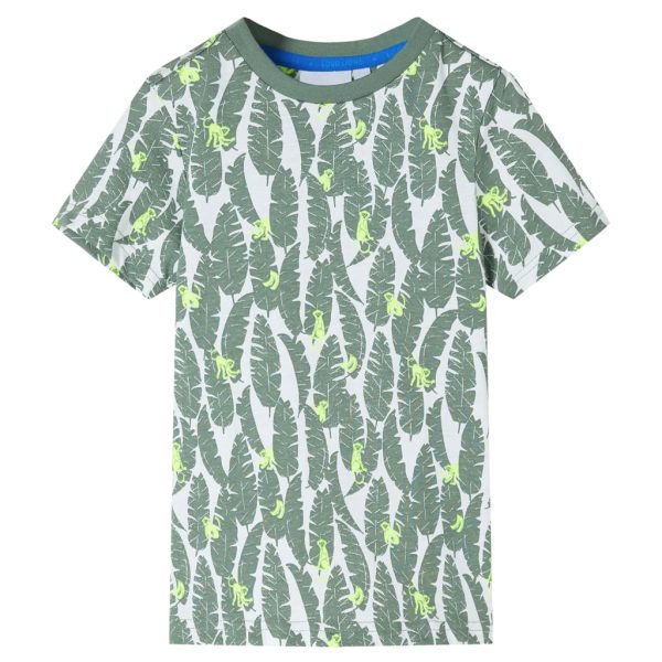 T-shirt para criança cor cru e hera-escuro 92