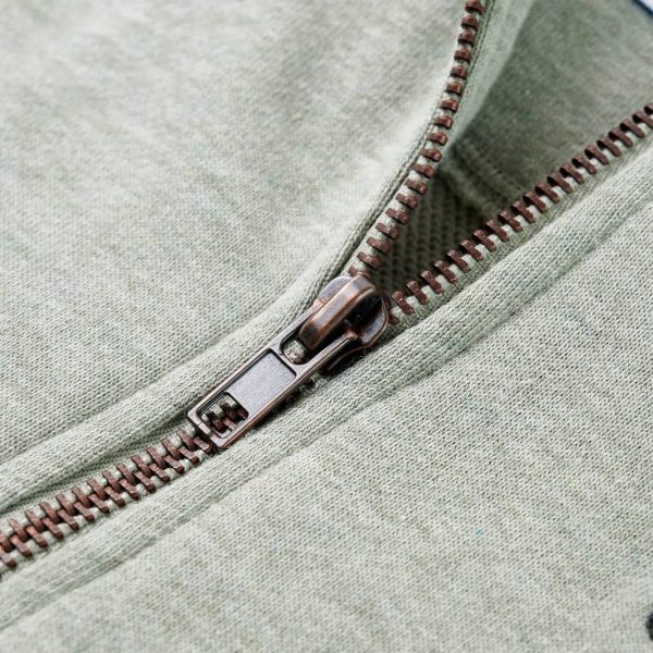 Sweatshirt para criança com capuz e fecho caqui-claro mesclado 92 - Image 4