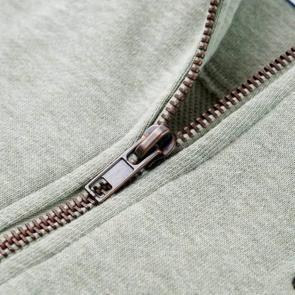 Sweatshirt para criança com capuz e fecho caqui-claro mesclado 104 - Image 4