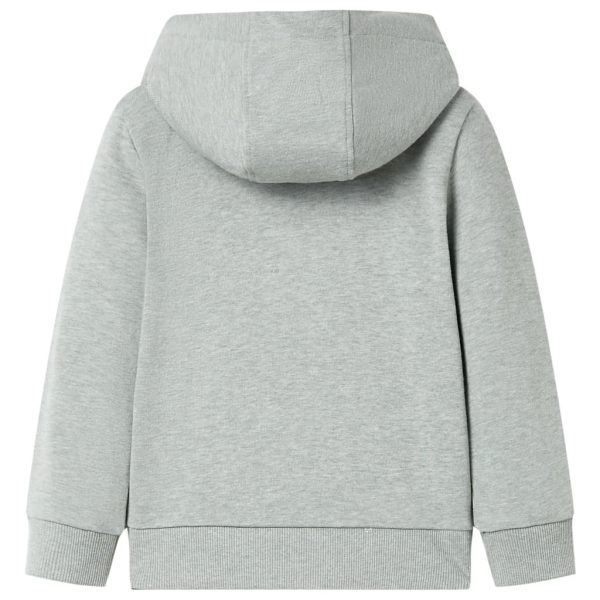 Sweatshirt para criança com capuz e fecho caqui-claro mesclado 128 - Image 2