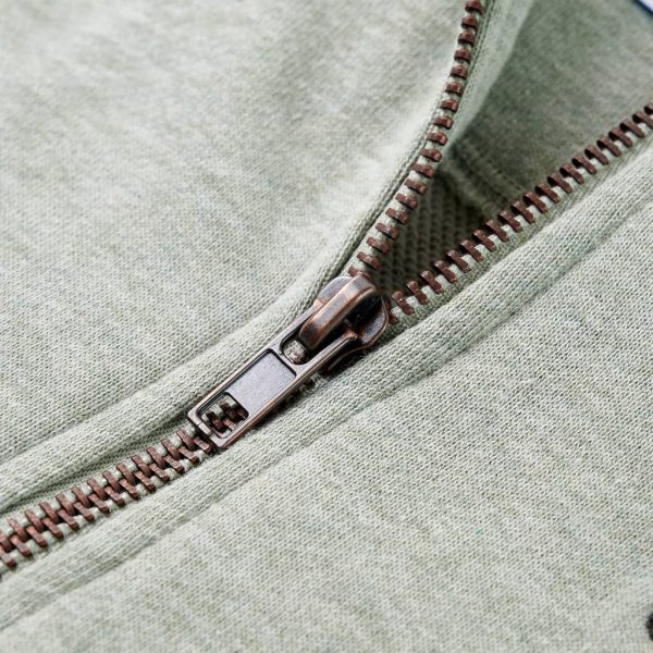 Sweatshirt para criança com capuz e fecho caqui-claro mesclado 128 - Image 4