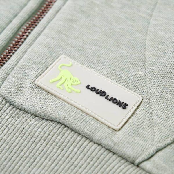 Sweatshirt para criança com capuz e fecho caqui-claro mesclado 128 - Image 6