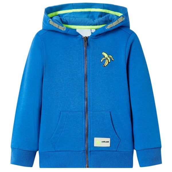 Sweatshirt para criança com capuz e fecho azul 116