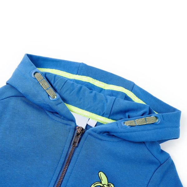 Sweatshirt para criança com capuz e fecho azul 116 - Image 3