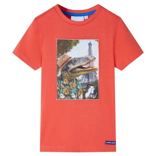T-shirt para criança vermelho-claro 128