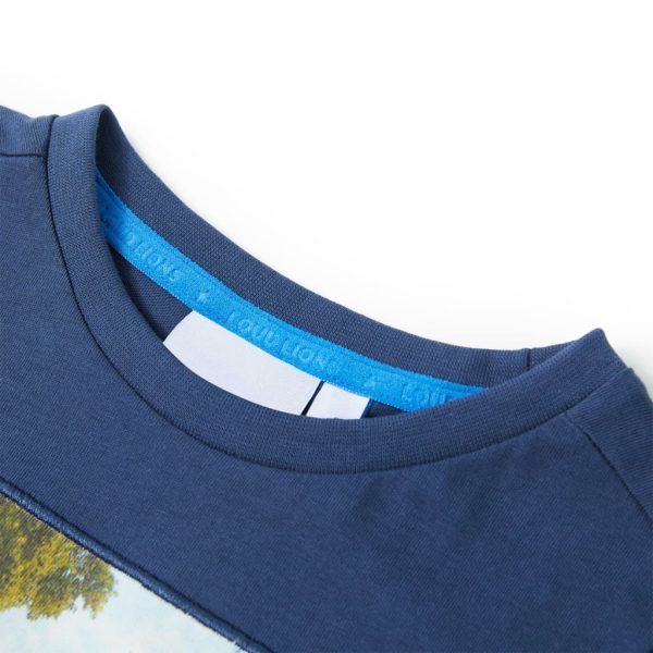 T-shirt para criança azul-escuro 92 - Image 3
