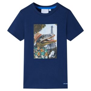 T-shirt para criança azul-escuro 128