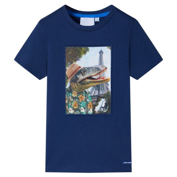 T-shirt para criança azul-escuro 140