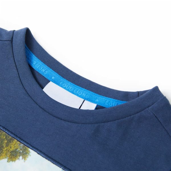 T-shirt para criança azul-escuro 140 - Image 3