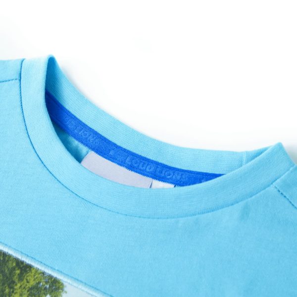 T-shirt para criança cor ciano 104 - Image 3
