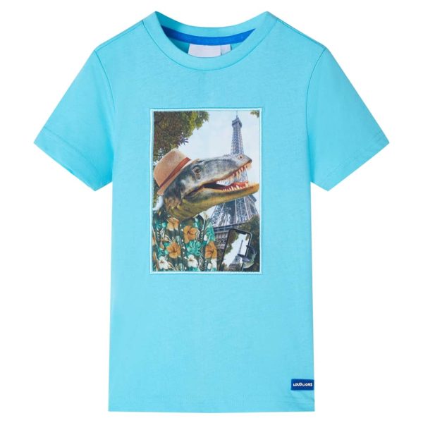 T-shirt para criança cor ciano 116