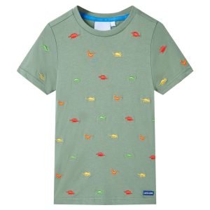 T-shirt de manga curta para criança caqui 104