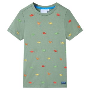 T-shirt de manga curta para criança caqui 128